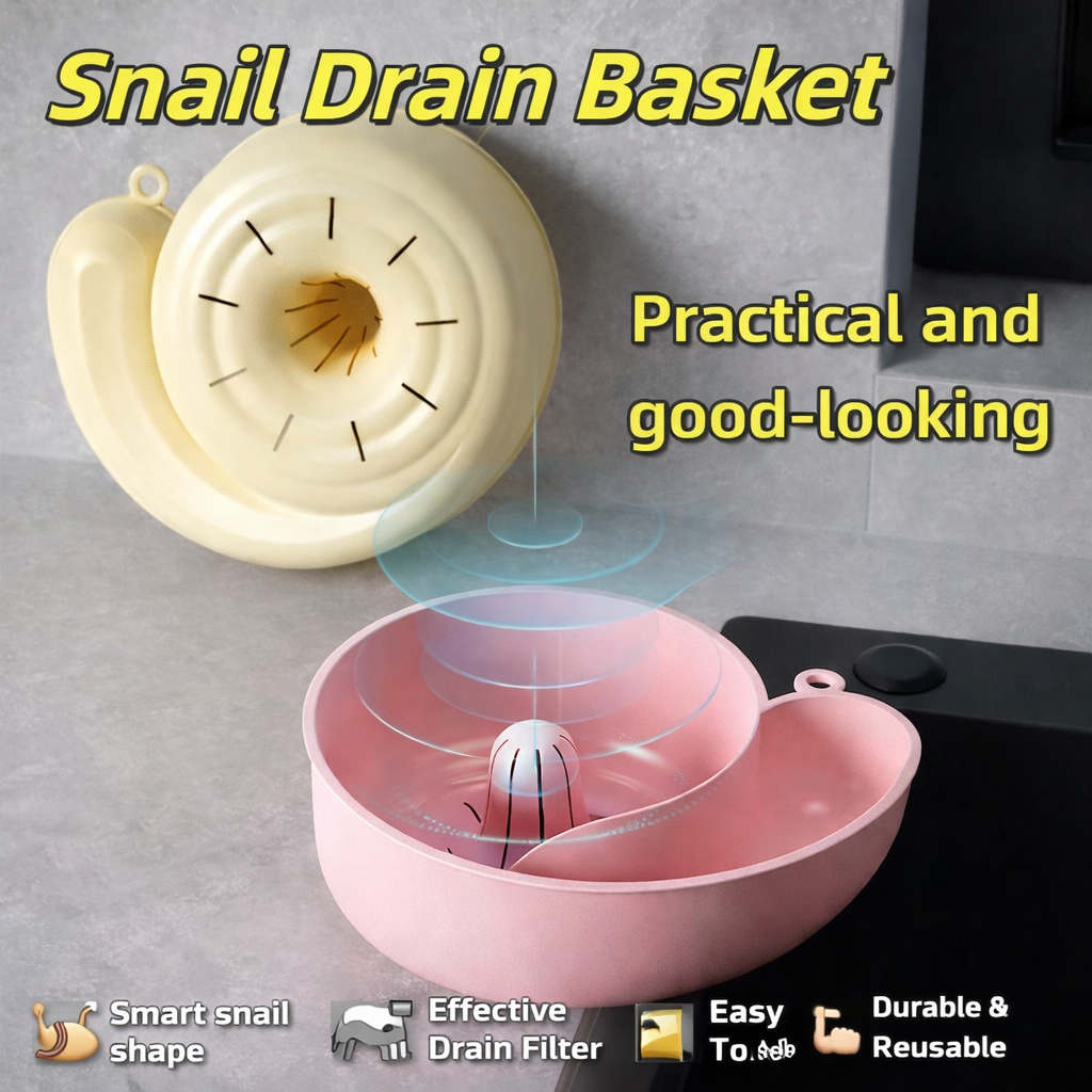 Smart Snail Drain Basket for Kitchen Sink  No Hand Washing Required | Smooth Water Flow | Anti-Clog Design 🚰✨